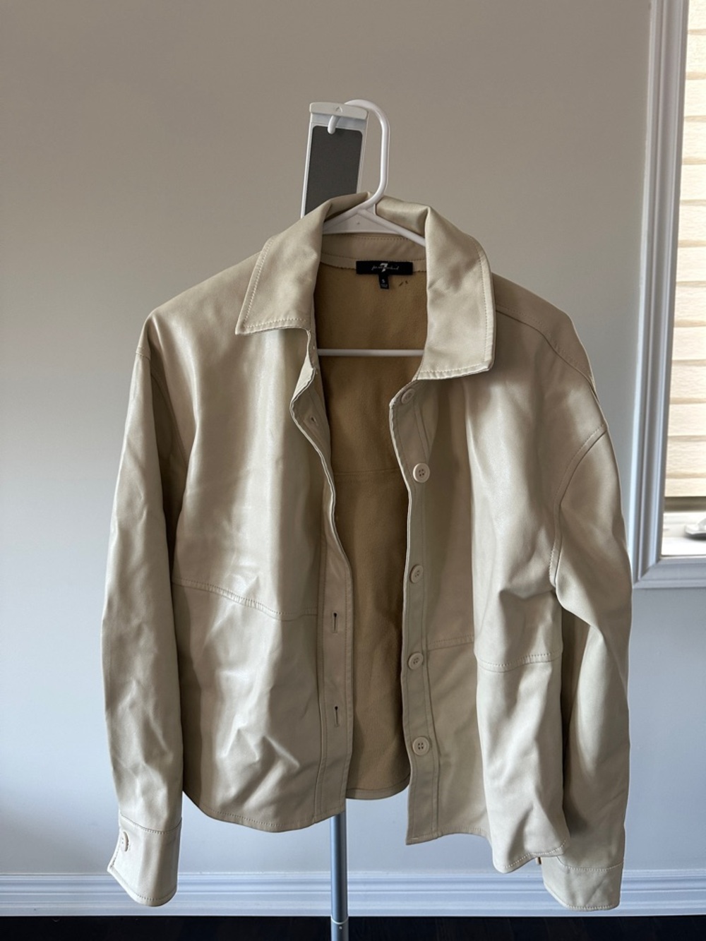 7 For All Mankind Vegan Leather Shirt Jacket